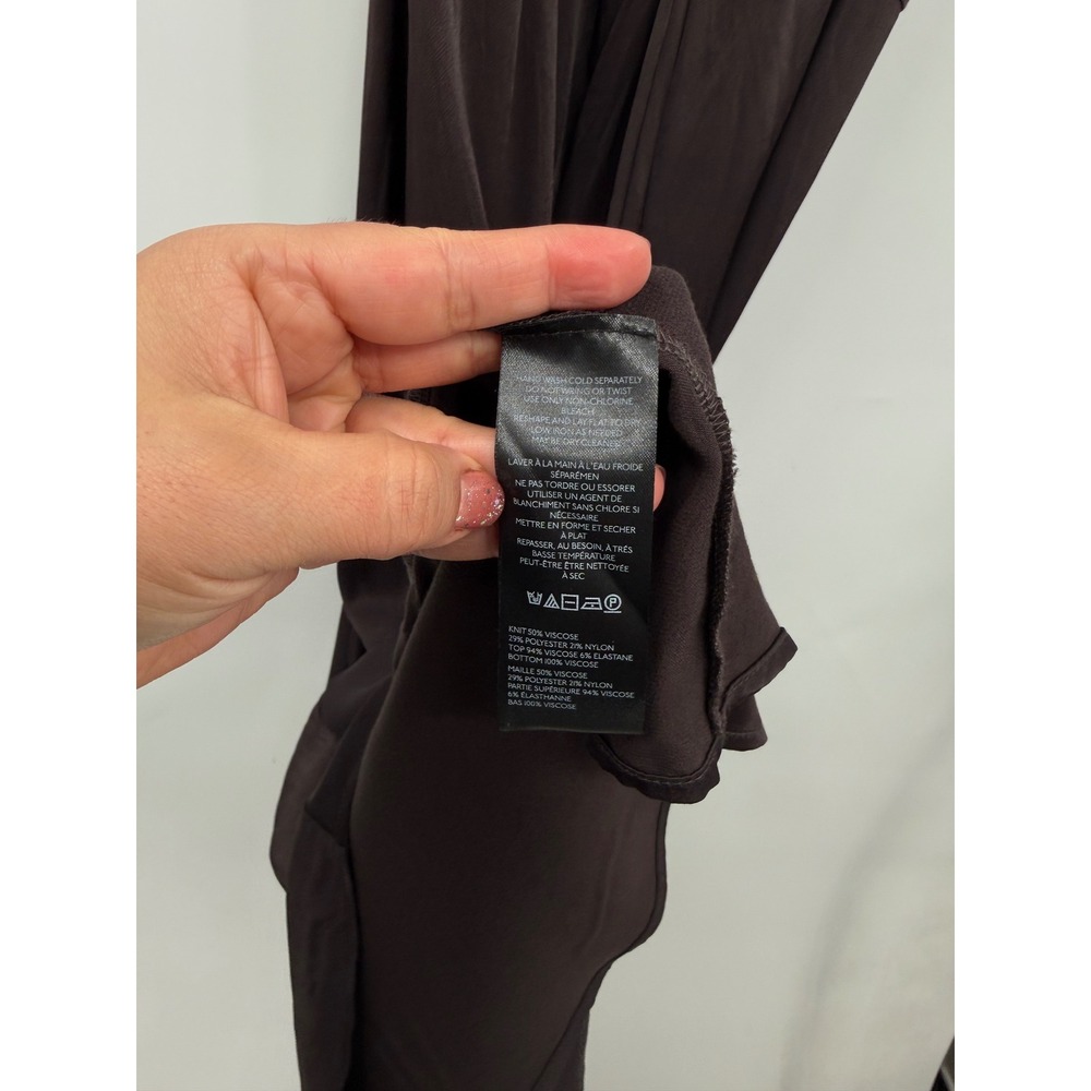 Anthropologie Medium Maxi Dress Womens Brown‎ Mixed Media High-Low Sleeveless - Picture 7 of 10